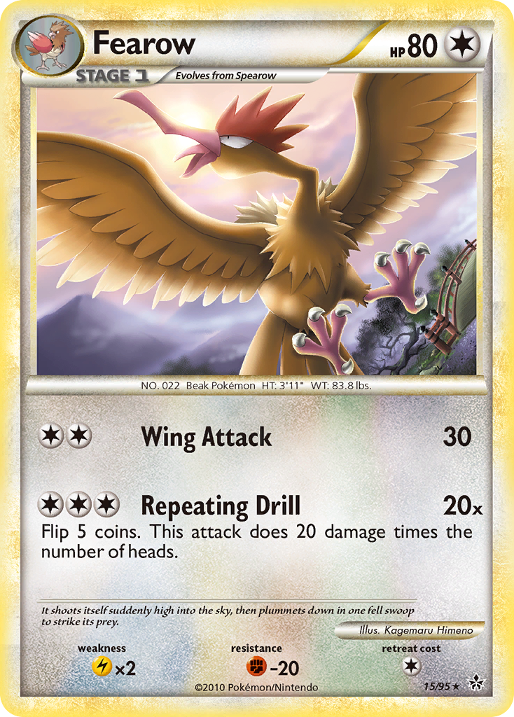 Fearow (15/95) [HeartGold & SoulSilver: Unleashed] | Jomio and Rueliete's Cards and Comics