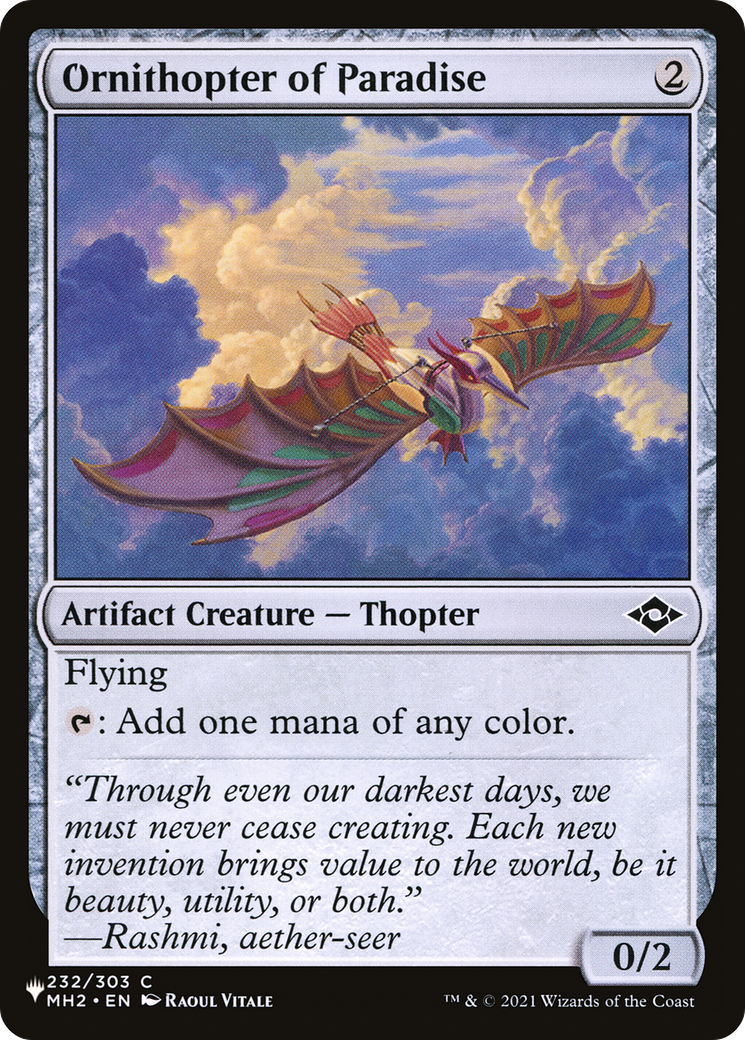 Ornithopter of Paradise [The List] | Jomio and Rueliete's Cards and Comics