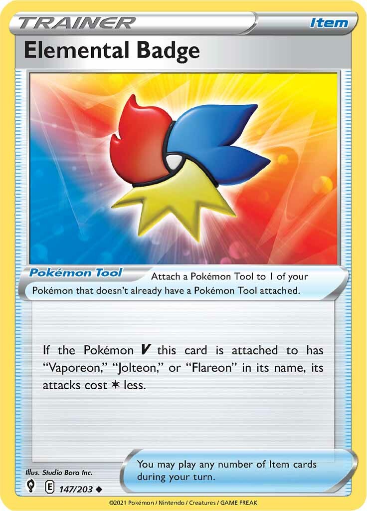 Elemental Badge (147/203) [Sword & Shield: Evolving Skies] | Jomio and Rueliete's Cards and Comics