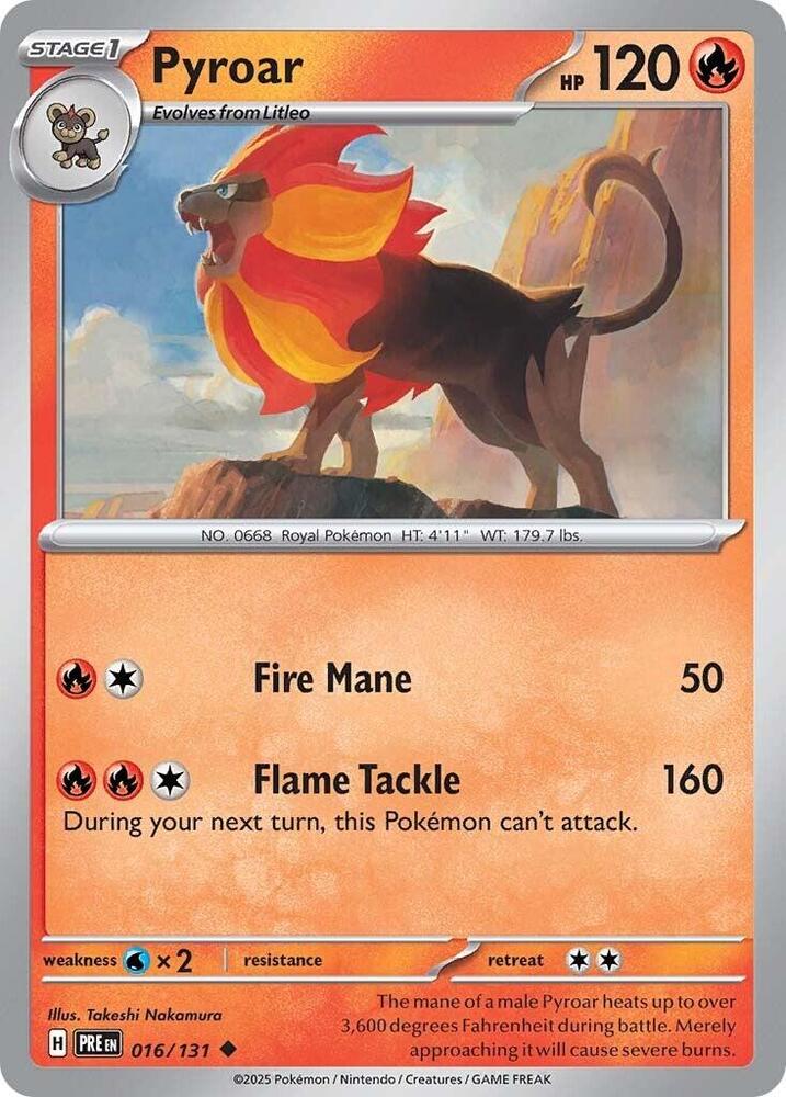 Pyroar (016/131) [Scarlet & Violet: Prismatic Evolutions] | Jomio and Rueliete's Cards and Comics
