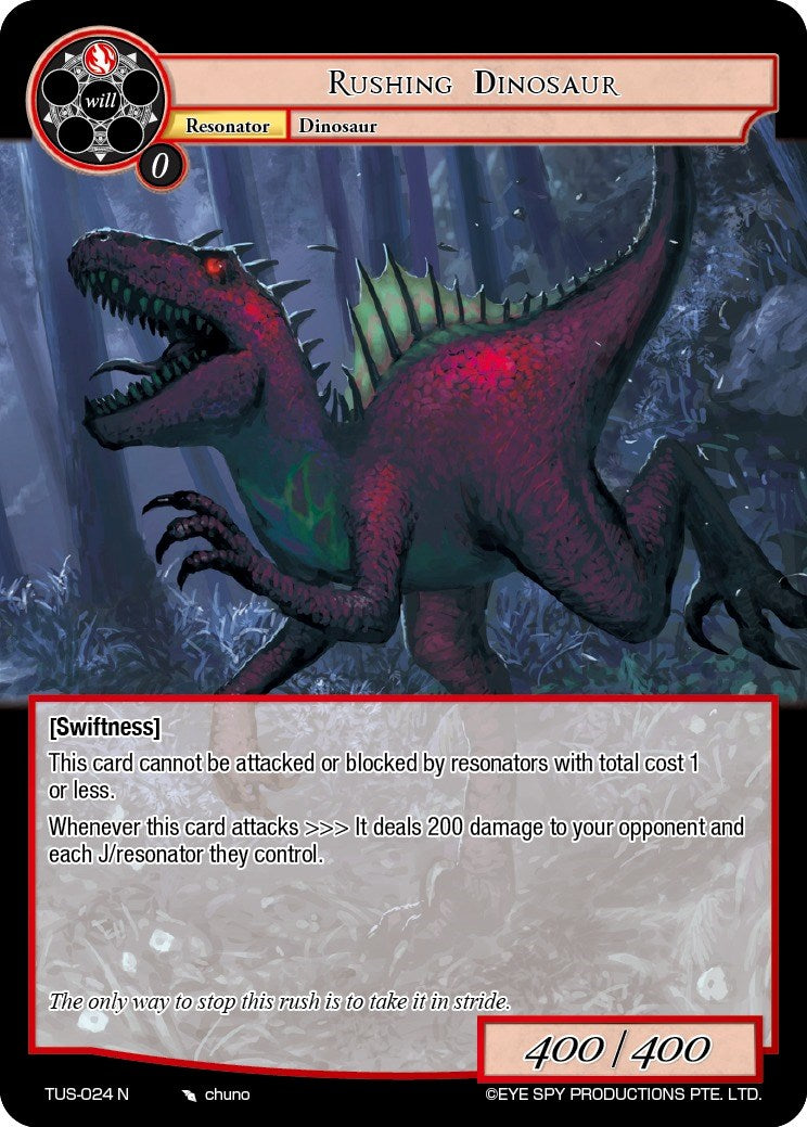 Rushing Dinosaur (TUS-024 N) [The Underworld of Secrets] | Jomio and Rueliete's Cards and Comics
