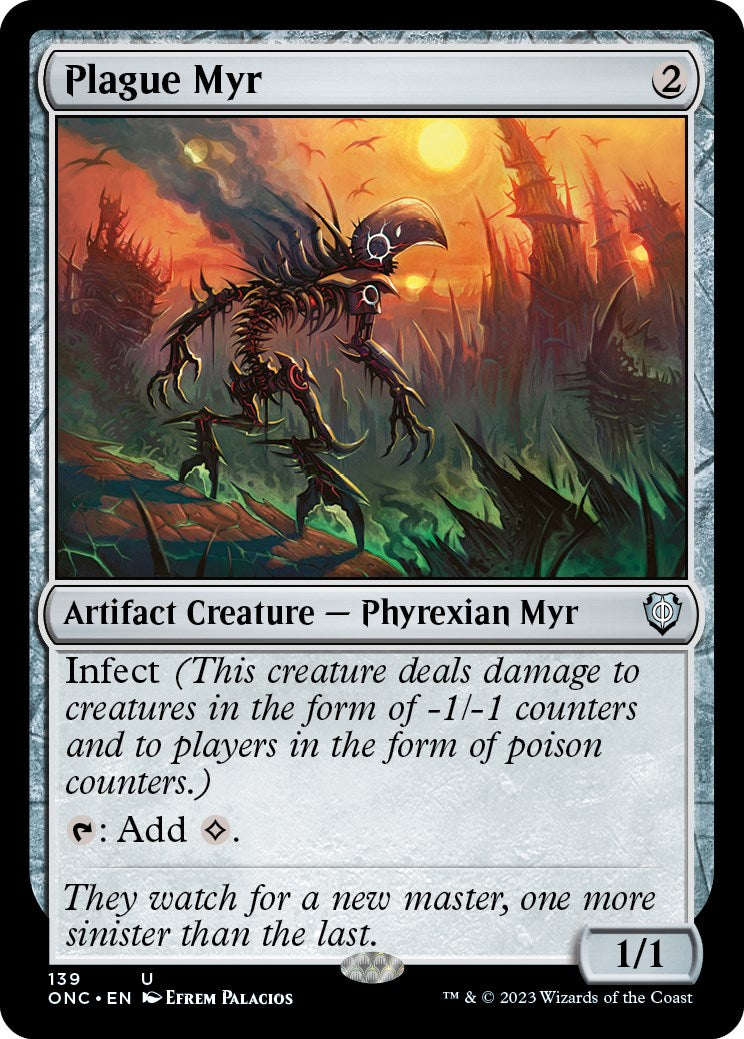 Plague Myr [Phyrexia: All Will Be One Commander] | Jomio and Rueliete's Cards and Comics
