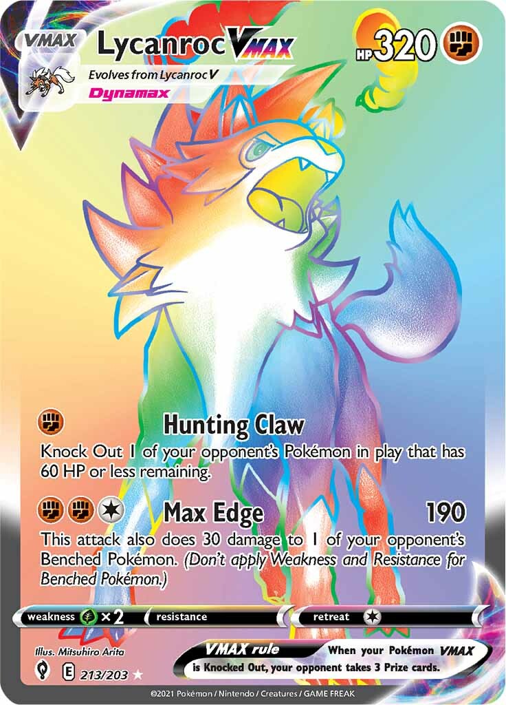 Lycanroc VMAX (213/203) [Sword & Shield: Evolving Skies] | Jomio and Rueliete's Cards and Comics