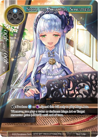 Shion, the Sorrowful Songstress (A02 PRerelease Party) [Promo Cards] | Jomio and Rueliete's Cards and Comics