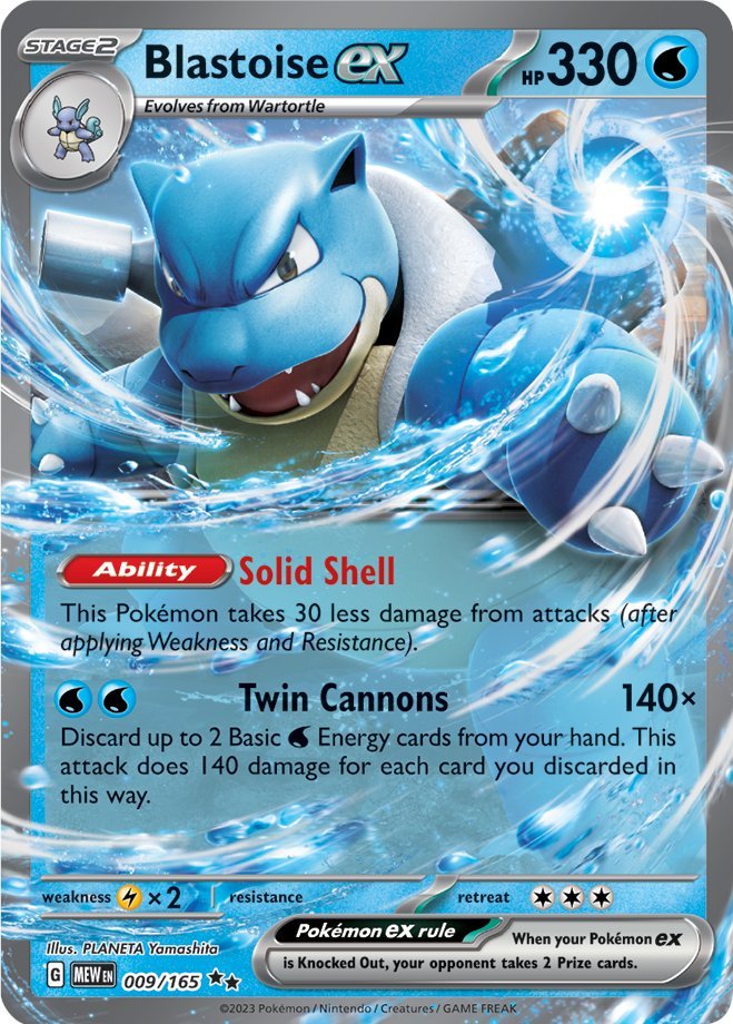 Blastoise ex (009/165) [Scarlet & Violet 151] | Jomio and Rueliete's Cards and Comics