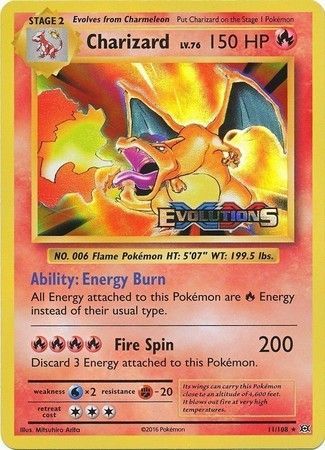 Charizard (11/108) (XY Evolutions Prerelease) [XY: Black Star Promos] | Jomio and Rueliete's Cards and Comics