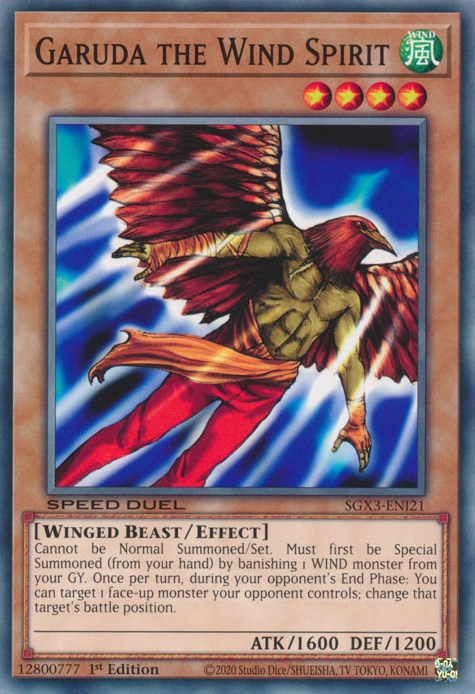Garuda the Wind Spirit [SGX3-ENI21] Common | Jomio and Rueliete's Cards and Comics