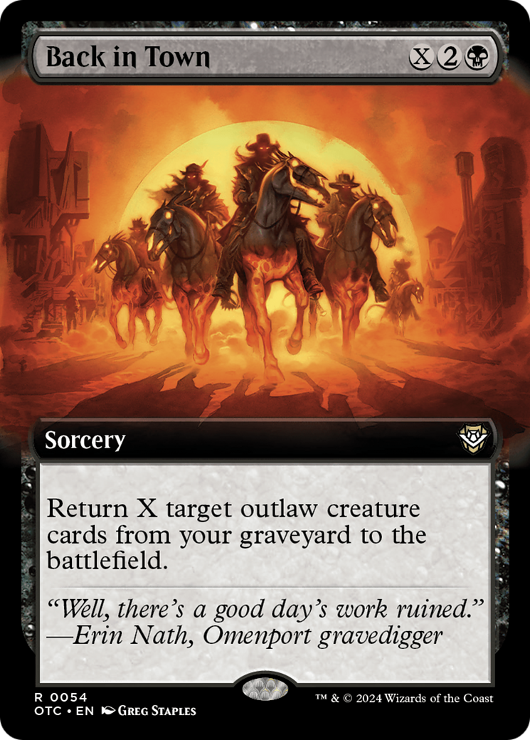 Back in Town (Extended Art) [Outlaws of Thunder Junction Commander] | Jomio and Rueliete's Cards and Comics