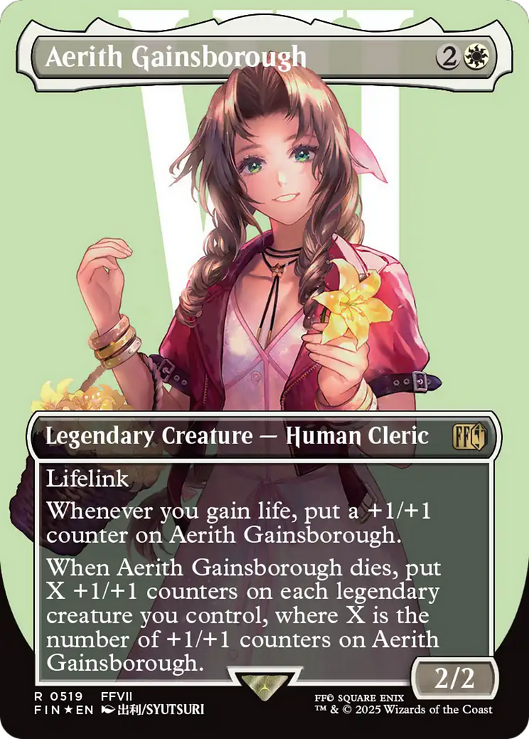 Aerith Gainsborough (Borderless) (Surge Foil) [FINAL FANTASY] | Jomio and Rueliete's Cards and Comics