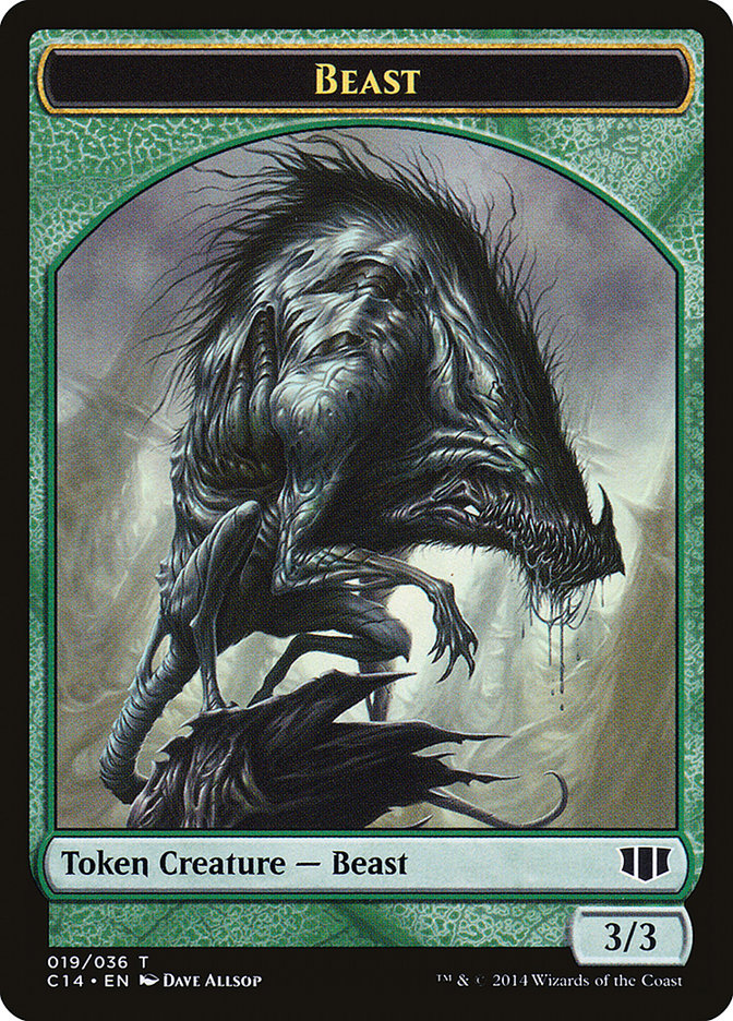 Elemental // Beast (019/036) Double-Sided Token [Commander 2014 Tokens] | Jomio and Rueliete's Cards and Comics