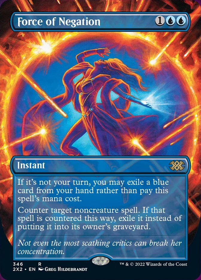 Force of Negation (Borderless Alternate Art) [Double Masters 2022] | Jomio and Rueliete's Cards and Comics