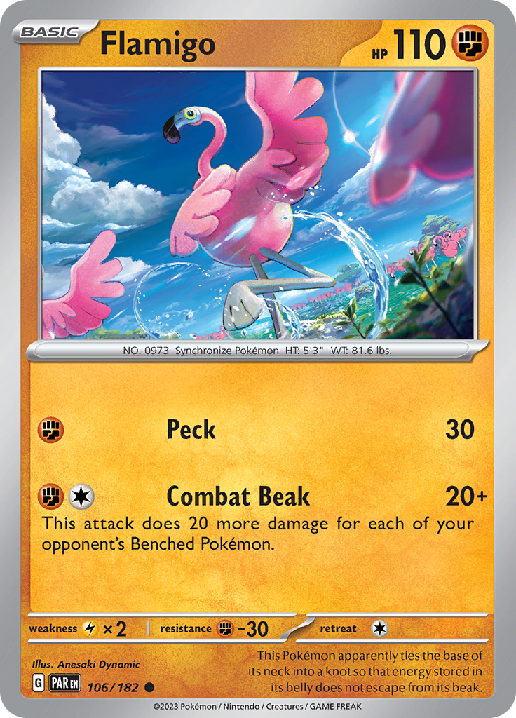 Flamigo (106/182) [Scarlet & Violet: Paradox Rift] | Jomio and Rueliete's Cards and Comics