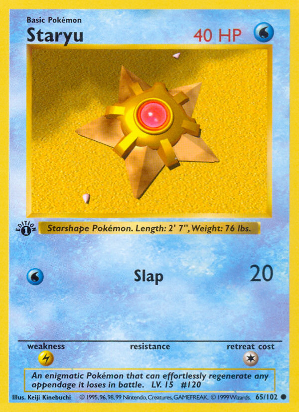Staryu (65/102) (Shadowless) [Base Set 1st Edition] | Jomio and Rueliete's Cards and Comics