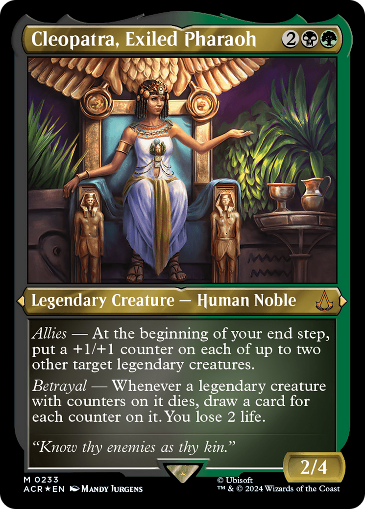 Cleopatra, Exiled Pharaoh (Foil Etched) [Assassin's Creed] | Jomio and Rueliete's Cards and Comics