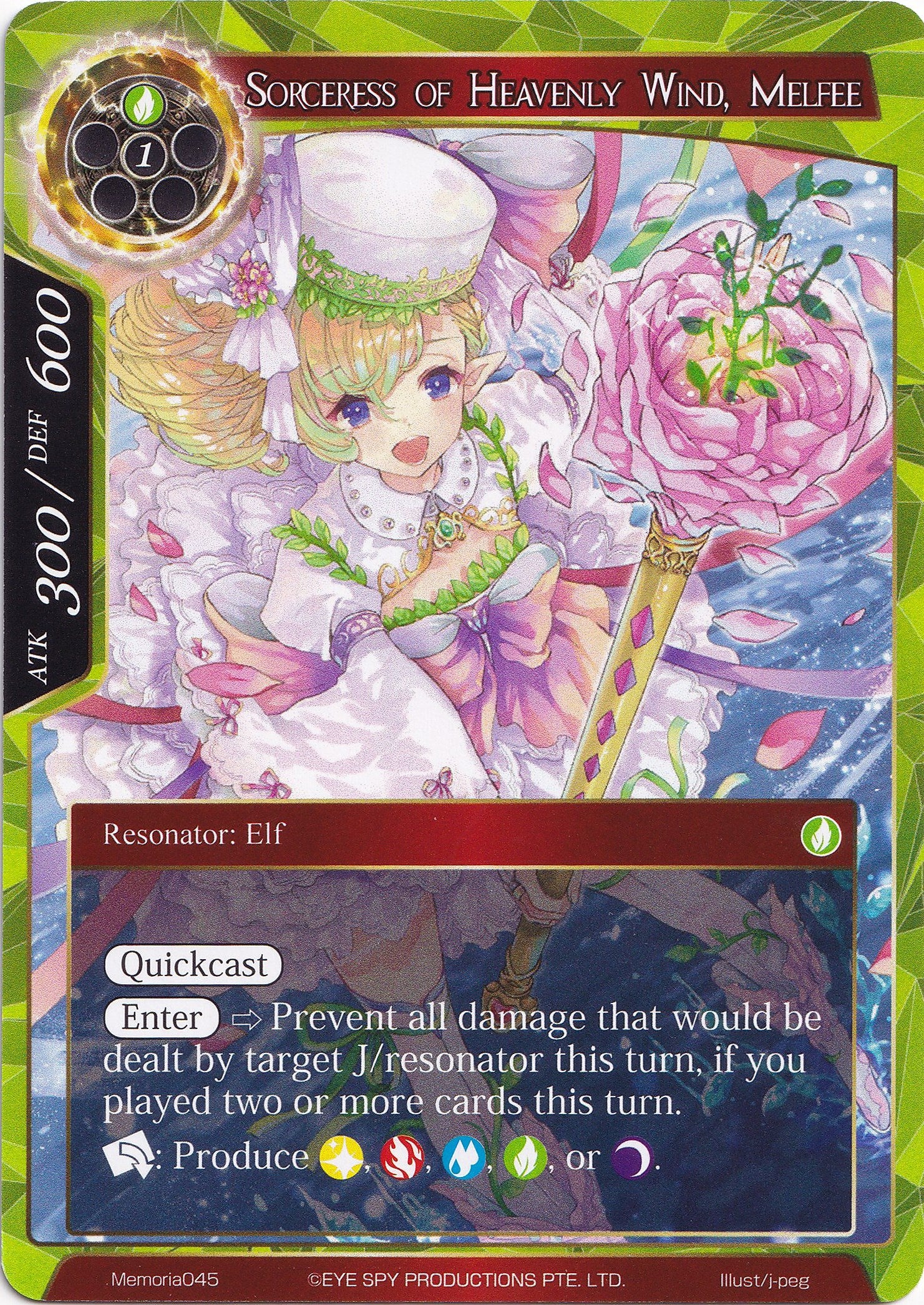 Sorceress of Heavenly Wind, Melfee (Memoria045) [Alice Origin Memoria Cards] | Jomio and Rueliete's Cards and Comics