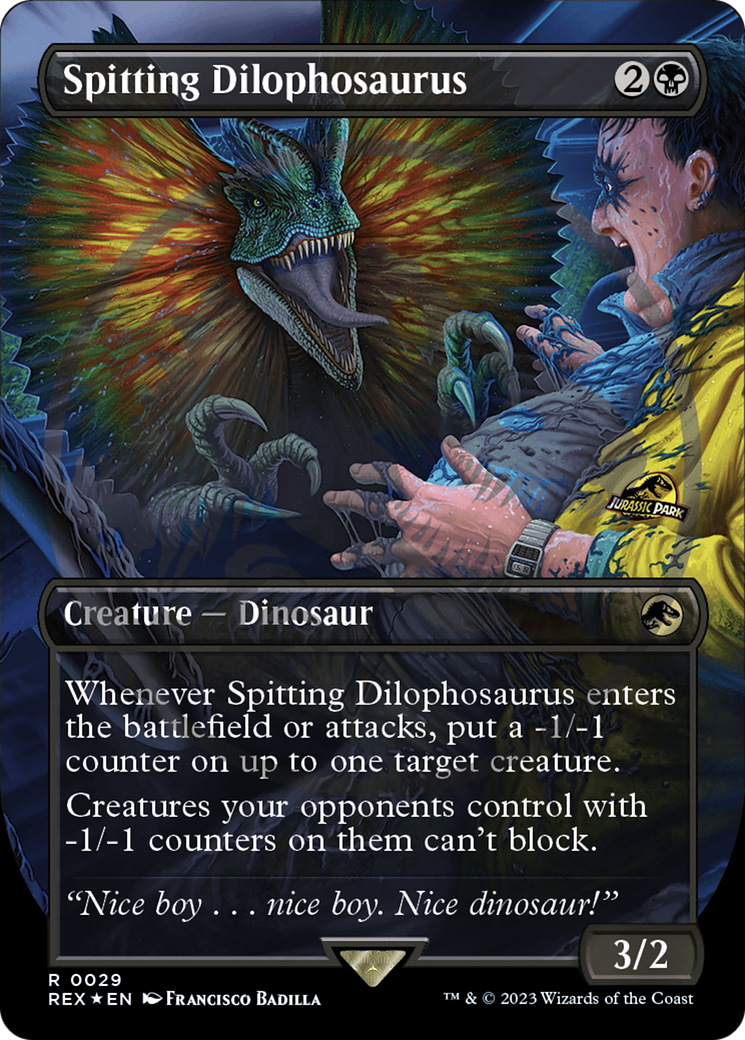 Spitting Dilophosaurus (Emblem) (Borderless) [Jurassic World Collection Tokens] | Jomio and Rueliete's Cards and Comics
