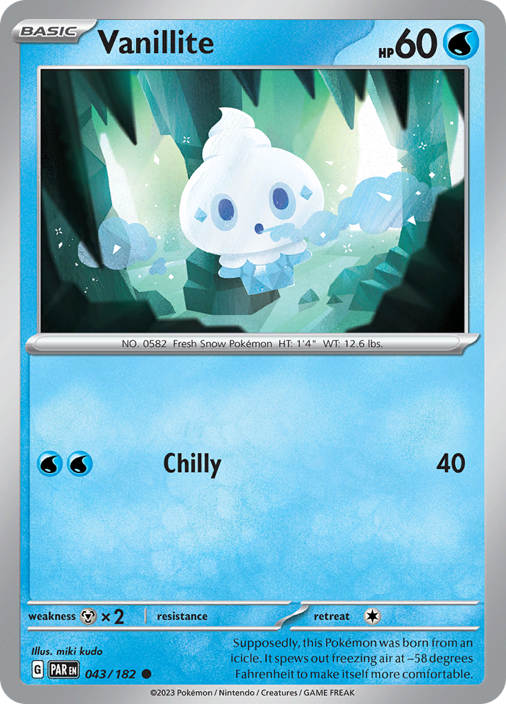 Vanillite (043/182) [Scarlet & Violet: Paradox Rift] | Jomio and Rueliete's Cards and Comics