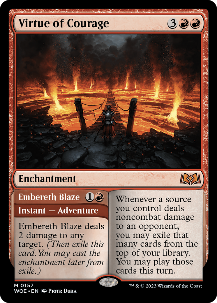Virtue of Courage // Embereth Blaze [Wilds of Eldraine] | Jomio and Rueliete's Cards and Comics