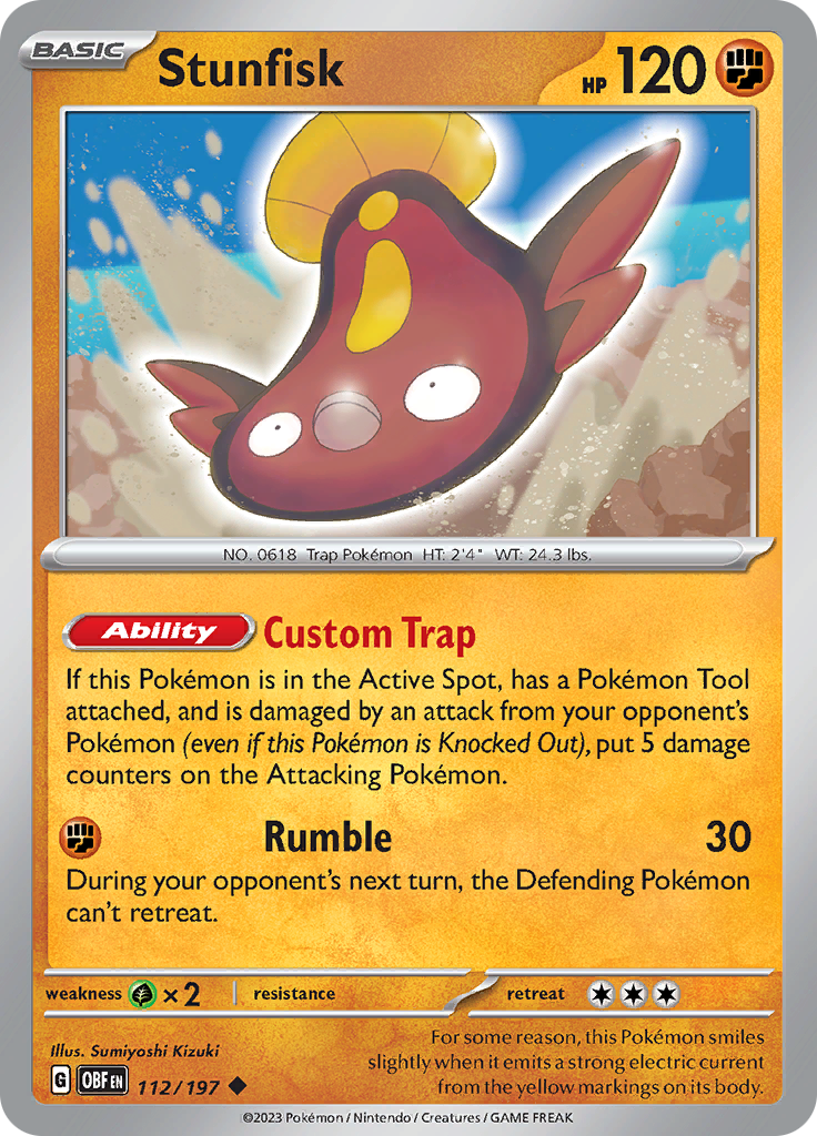 Stunfisk (112/197) [Scarlet & Violet: Obsidian Flames] | Jomio and Rueliete's Cards and Comics