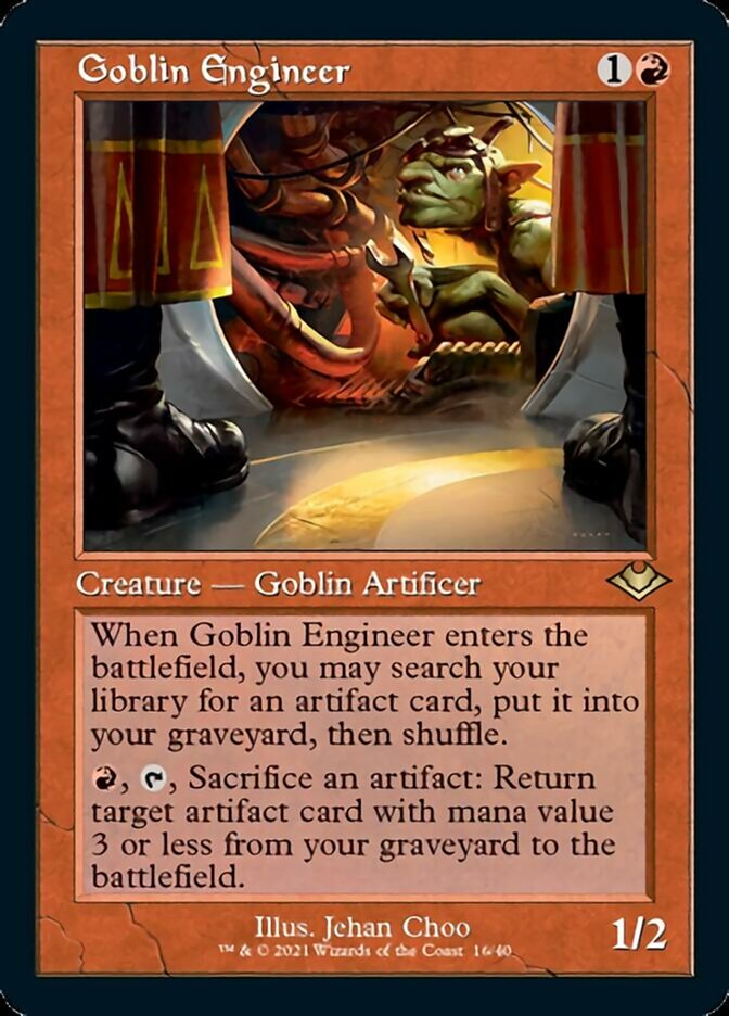 Goblin Engineer (Retro Foil Etched) [Modern Horizons] | Jomio and Rueliete's Cards and Comics