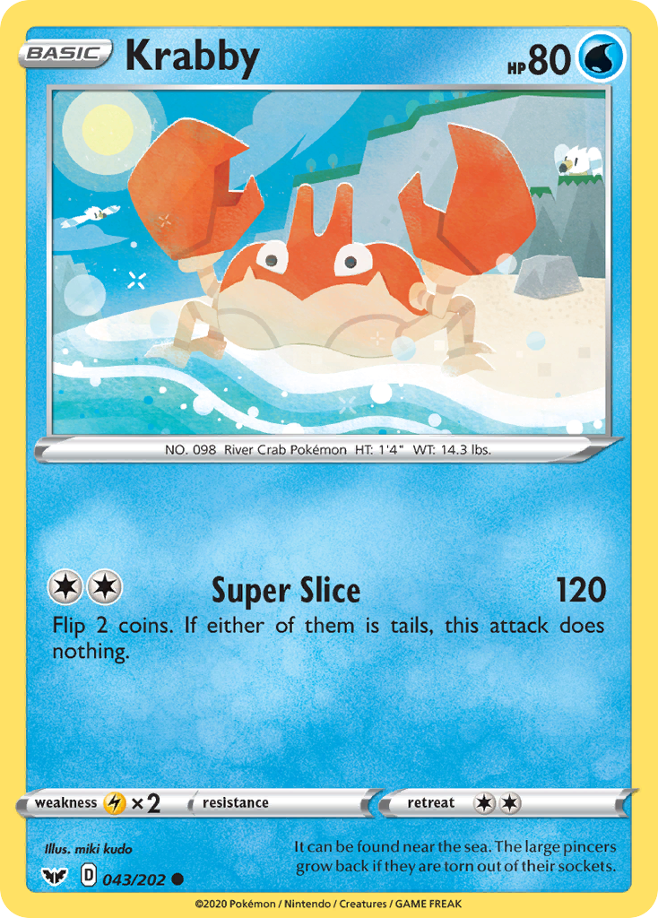 Krabby (043/202) [Sword & Shield: Base Set] | Jomio and Rueliete's Cards and Comics