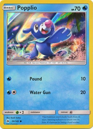 Popplio (39/149) (Water Web Holo) [Sun & Moon: Base Set] | Jomio and Rueliete's Cards and Comics