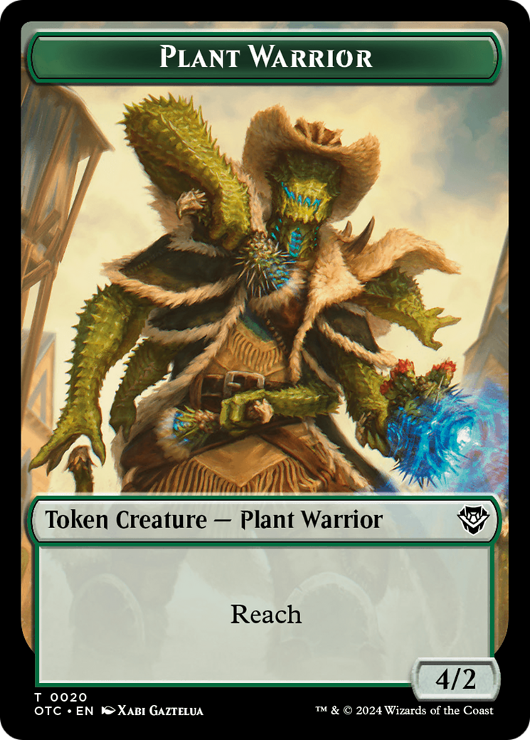 Plant Warrior // Treasure Double-Sided Token [Outlaws of Thunder Junction Commander Tokens] | Jomio and Rueliete's Cards and Comics
