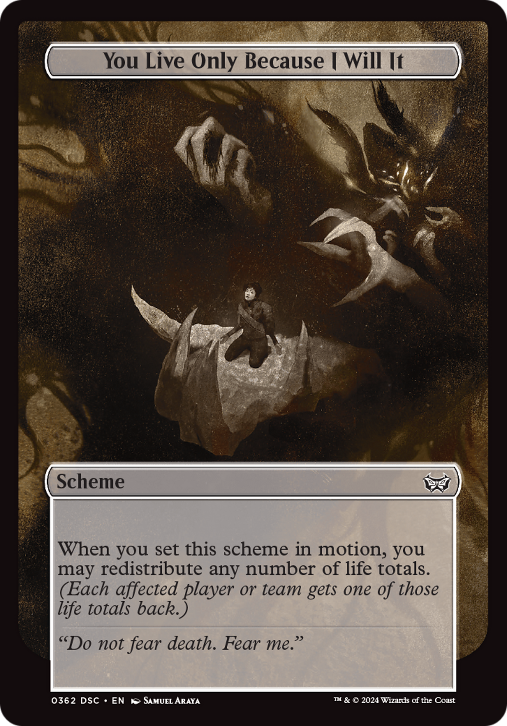 You Live Only Because I Will It (Full Art) [Duskmourn: Archenemy] | Jomio and Rueliete's Cards and Comics