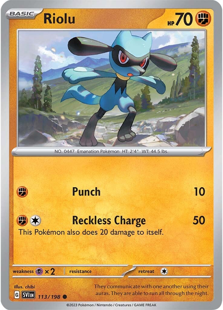 Riolu (113/198) [Scarlet & Violet: Base Set] | Jomio and Rueliete's Cards and Comics