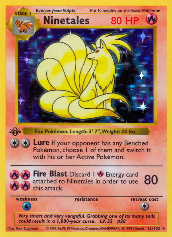Ninetales (12/102) (Shadowless) [Base Set 1st Edition] | Jomio and Rueliete's Cards and Comics