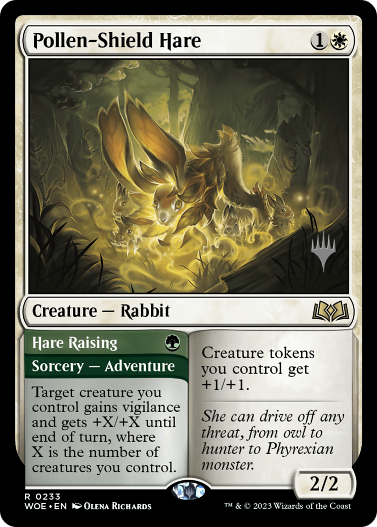 Pollen-Shield Hare // Hare Raising (Promo Pack) [Wilds of Eldraine Promos] | Jomio and Rueliete's Cards and Comics