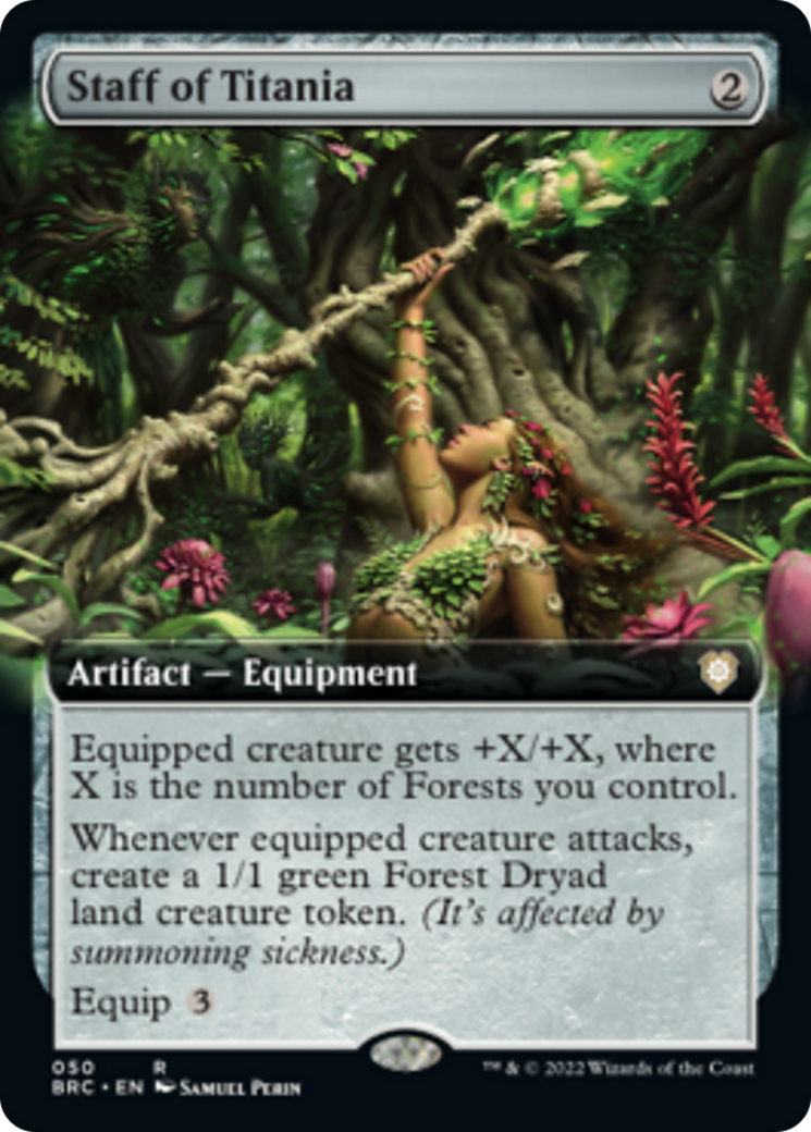 Staff of Titania (Extended Art) [The Brothers' War Commander] | Jomio and Rueliete's Cards and Comics
