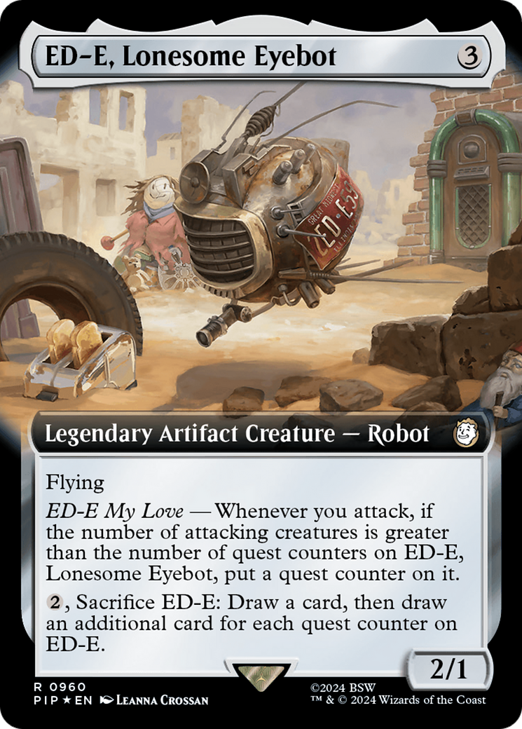ED-E, Lonesome Eyebot (Extended Art) (Surge Foil) [Fallout] | Jomio and Rueliete's Cards and Comics