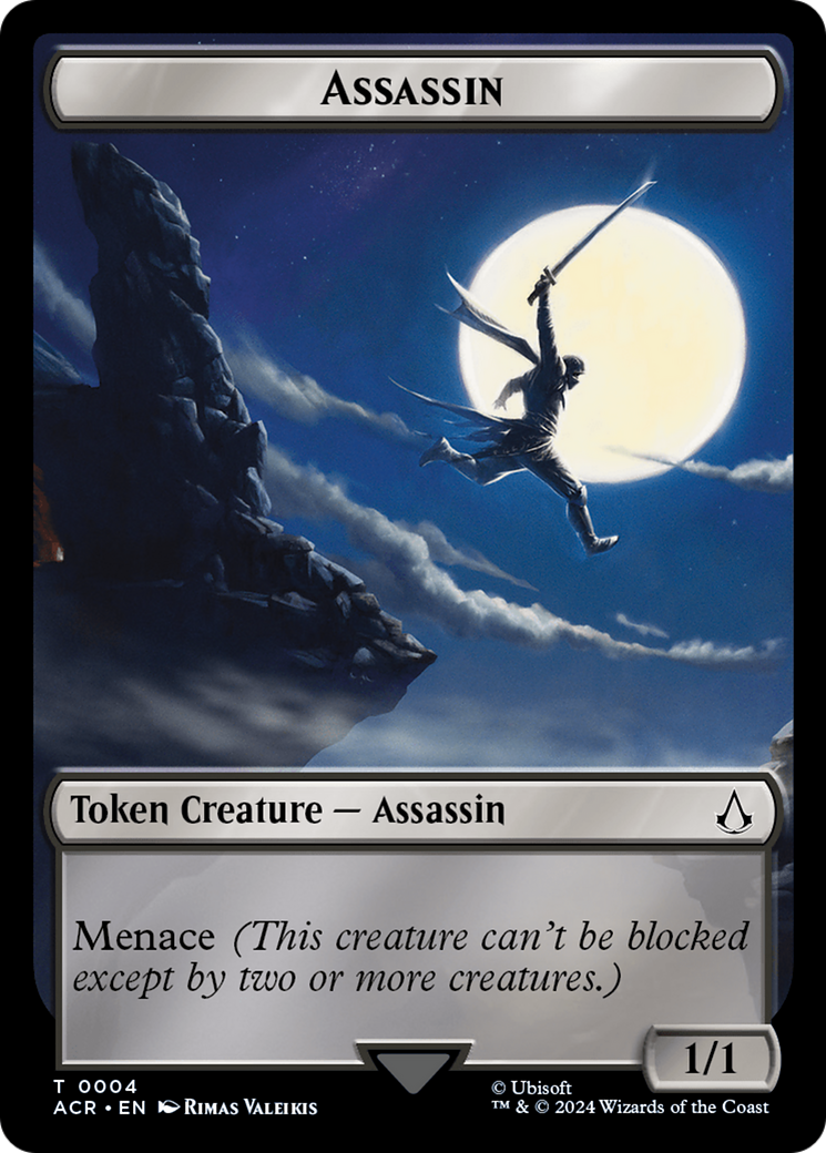 Assassin // A Mysterious Creature Double-Sided Token [Assassin's Creed Tokens] | Jomio and Rueliete's Cards and Comics