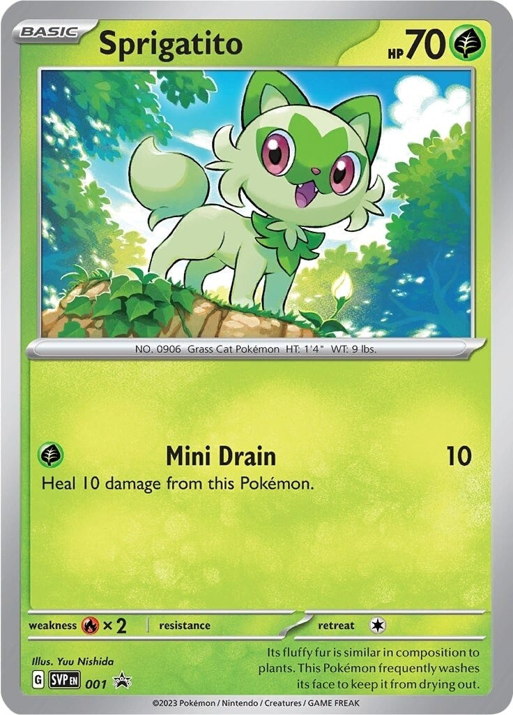 Sprigatito (001) [Scarlet & Violet: Black Star Promos] | Jomio and Rueliete's Cards and Comics