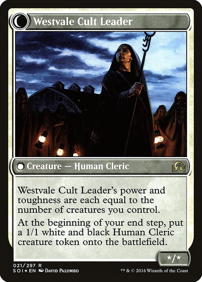 Hanweir Militia Captain // Westvale Cult Leader [Shadows over Innistrad Prerelease Promos] | Jomio and Rueliete's Cards and Comics