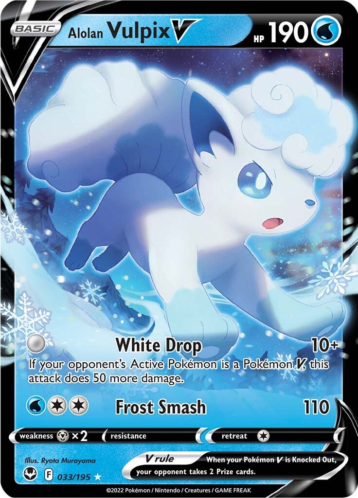 Alolan Vulpix V (033/195) [Sword & Shield: Silver Tempest] | Jomio and Rueliete's Cards and Comics
