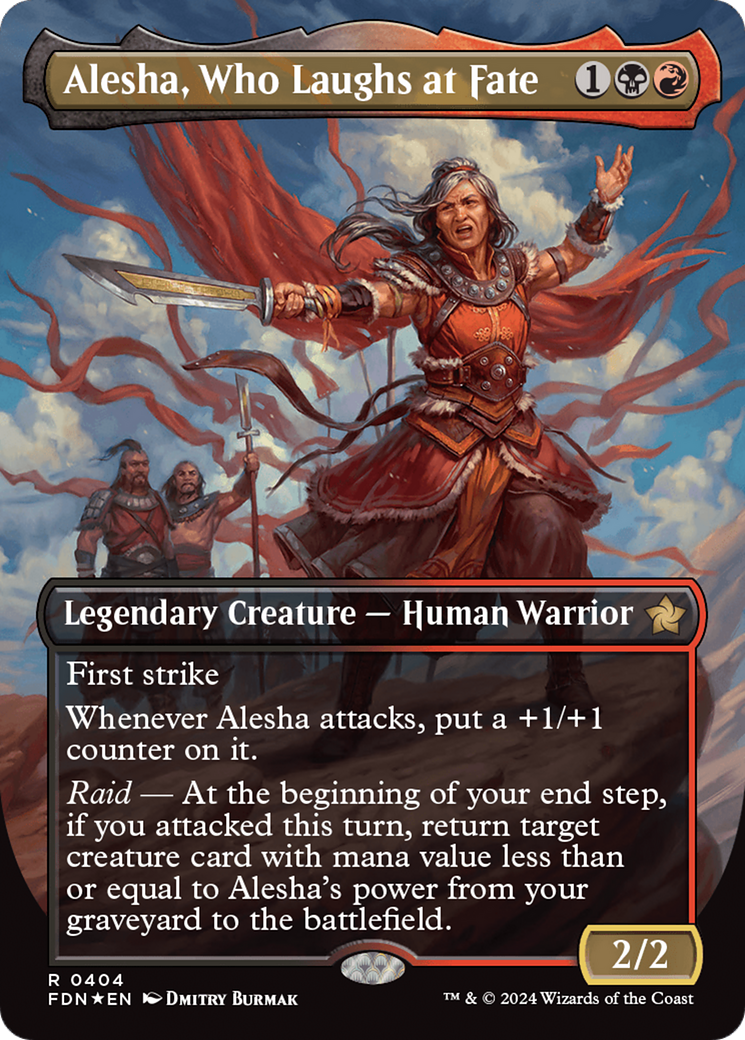 Alesha, Who Laughs at Fate (Borderless) (Mana Foil) [Foundations] | Jomio and Rueliete's Cards and Comics