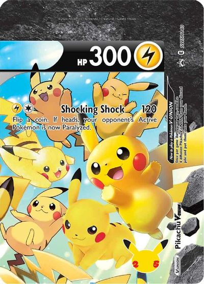 Pikachu V-UNION (SWSH140) (Celebrations) [Sword & Shield: Black Star Promos] | Jomio and Rueliete's Cards and Comics