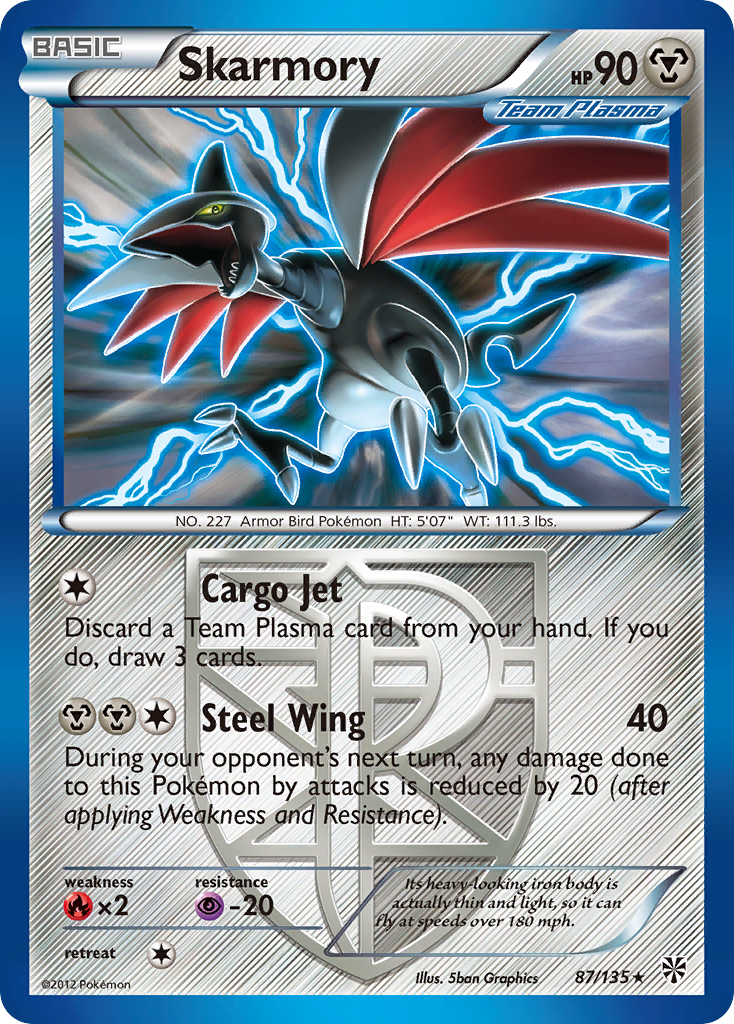 Skarmory (87/135) [Black & White: Plasma Storm] | Jomio and Rueliete's Cards and Comics