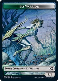Elf Warrior // Plant Double-Sided Token [Double Masters Tokens] | Jomio and Rueliete's Cards and Comics