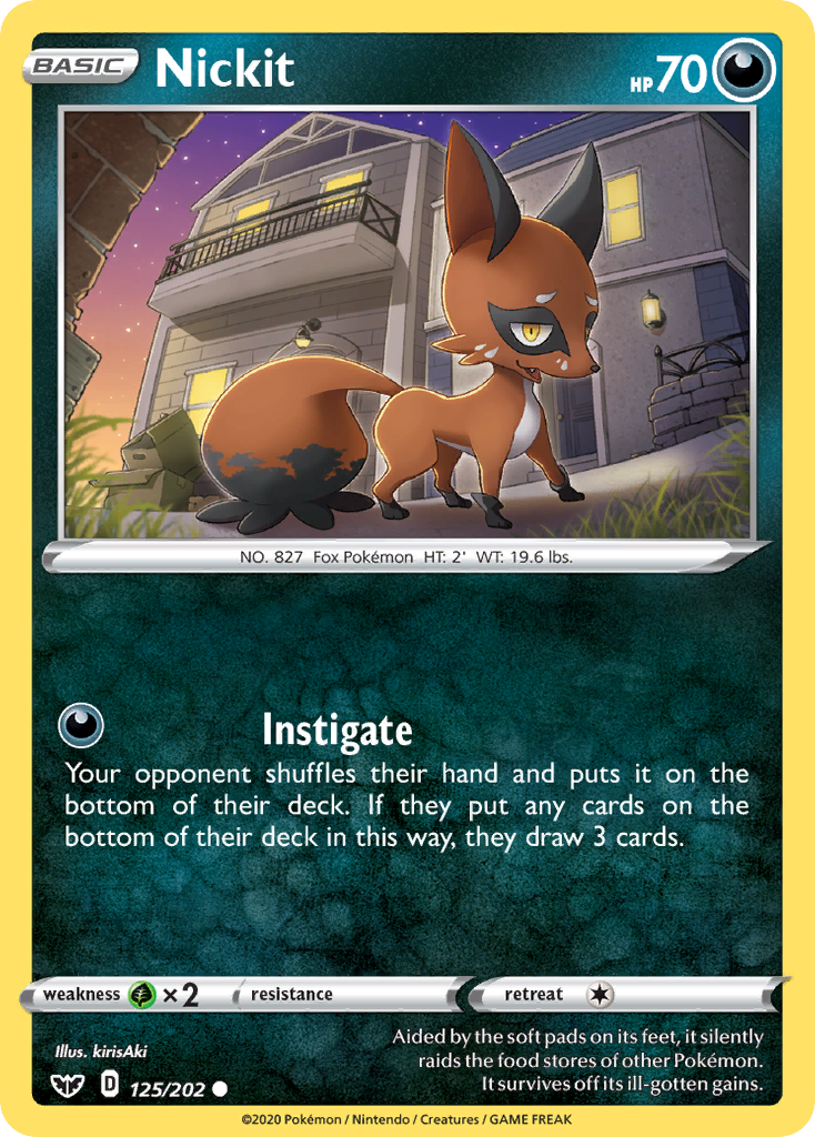 Nickit (125/202) [Sword & Shield: Base Set] | Jomio and Rueliete's Cards and Comics