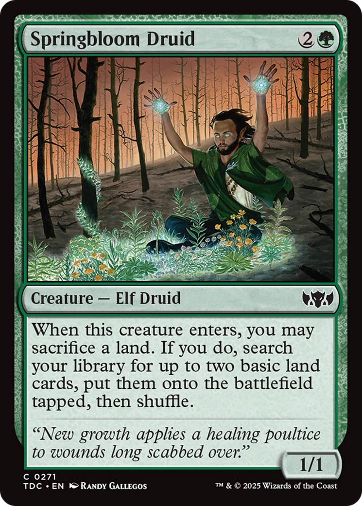 Springbloom Druid [Tarkir: Dragonstorm Commander] | Jomio and Rueliete's Cards and Comics