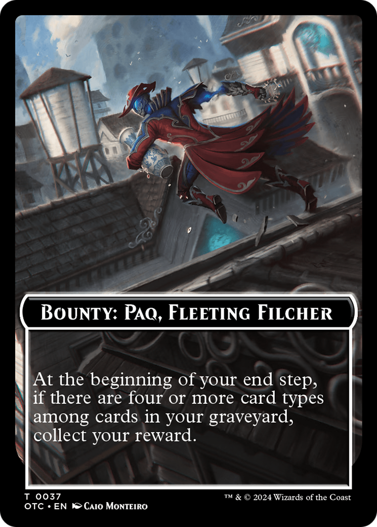 Bounty: Paq, Fleeting Filcher // Bounty Rules Double-Sided Token [Outlaws of Thunder Junction Commander Tokens] | Jomio and Rueliete's Cards and Comics