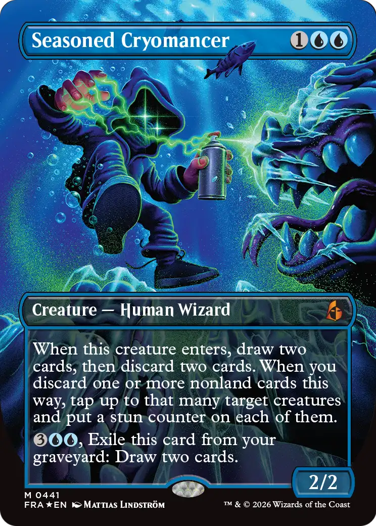 Seasoned Cryomancer (Borderless) (0441) [Reality Fracture] | Jomio and Rueliete's Cards and Comics