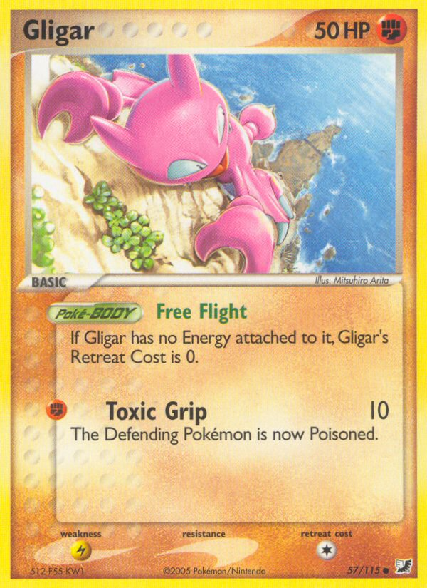 Gligar (57/115) [EX: Unseen Forces] | Jomio and Rueliete's Cards and Comics