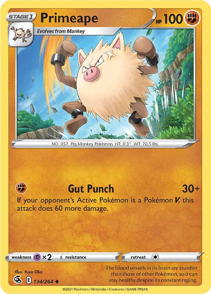 Primeape (134/264) [Sword & Shield: Fusion Strike] | Jomio and Rueliete's Cards and Comics