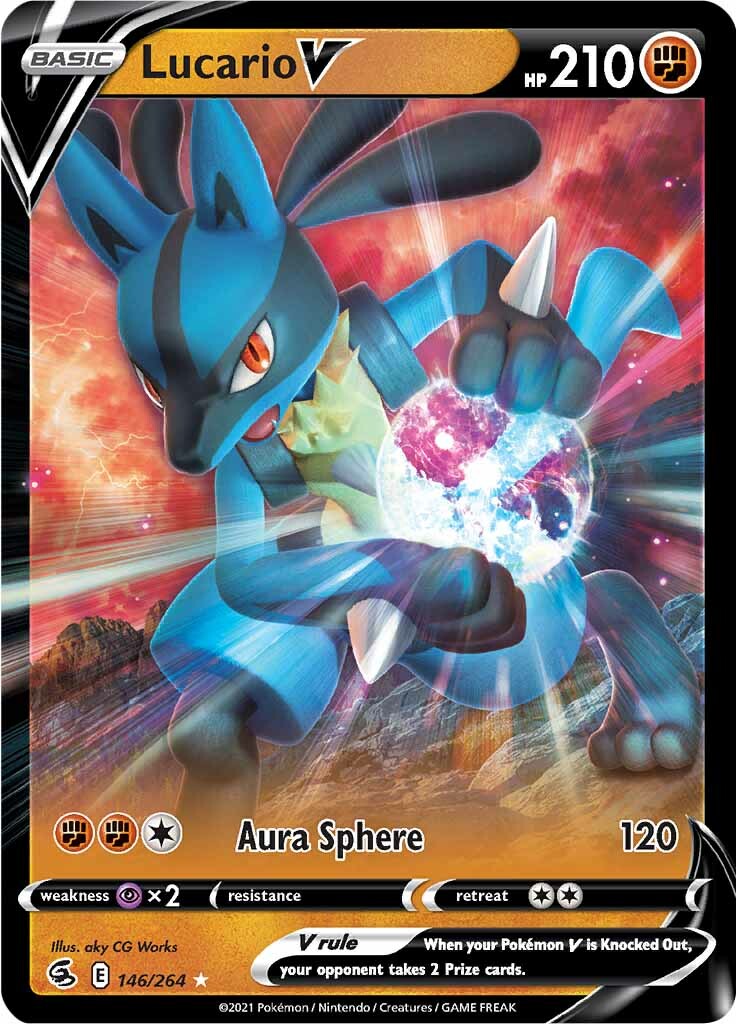 Lucario V (146/264) (Jumbo Card) [Sword & Shield: Fusion Strike] | Jomio and Rueliete's Cards and Comics