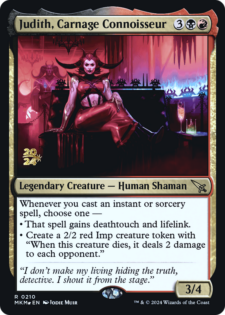 Judith, Carnage Connoisseur [Murders at Karlov Manor Prerelease Promos] | Jomio and Rueliete's Cards and Comics