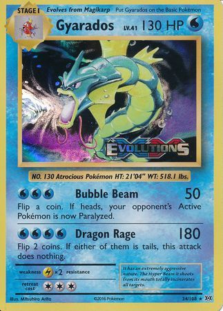 Gyarados (34/108) (XY Evolutions Prerelease) [XY: Black Star Promos] | Jomio and Rueliete's Cards and Comics